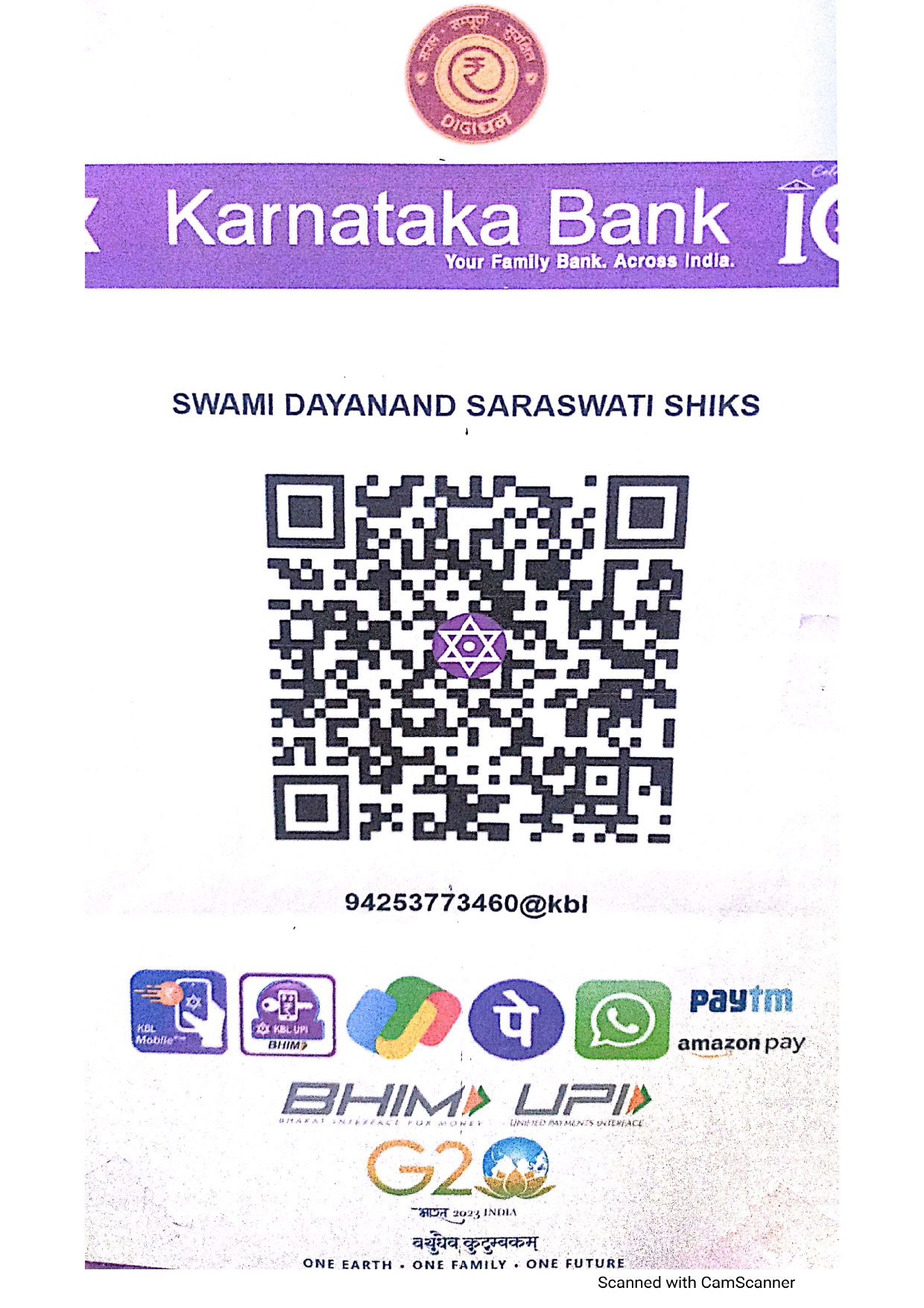Scan to pay - Institute Bank QR Card